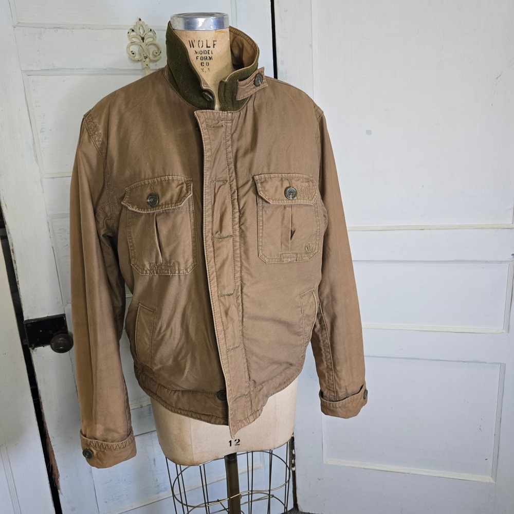 Fat Face canvas faux fur lined mens utility jacket coat‎ M